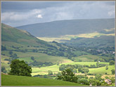 Firbank Fell, 
			Howgills, and Sedbergh from west